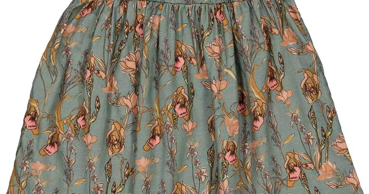 Quapi Rokje Aop green army flower | Kindermodehuis.nl