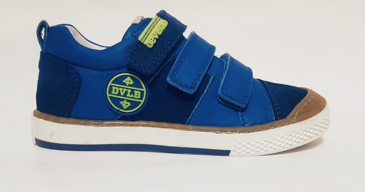 DEVELAB klittenband schoen jongen blue suede Kindermodehuis.nl